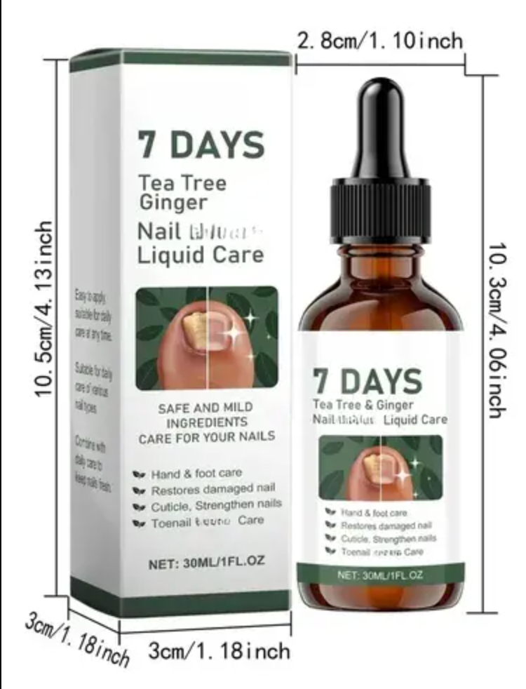 Frasco ámbar de 30 ml con cuentagotas de tratamiento de uñas con árbol de té