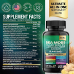 Suplemento Natural 3 en 1 Musgo de Mar, Semilla Negra y Ashwagandha 120 Capsulas