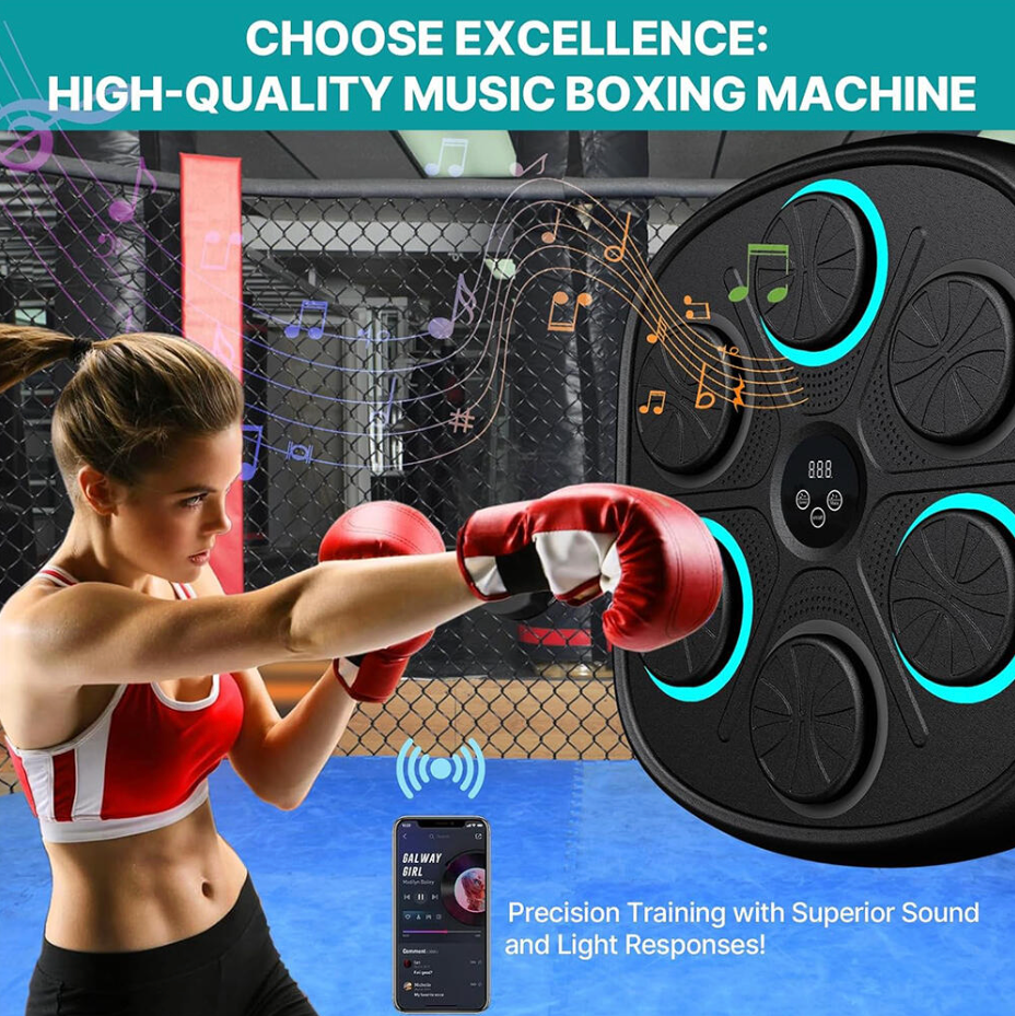 Smart Music Boxing Machine Home Wall Workout Equipment - Bluetooth Interactive Fun - Fitness & Reflex Enhancement