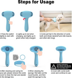 Cepillo Eléctrico Recargable para Pelo de Perros y Gatos