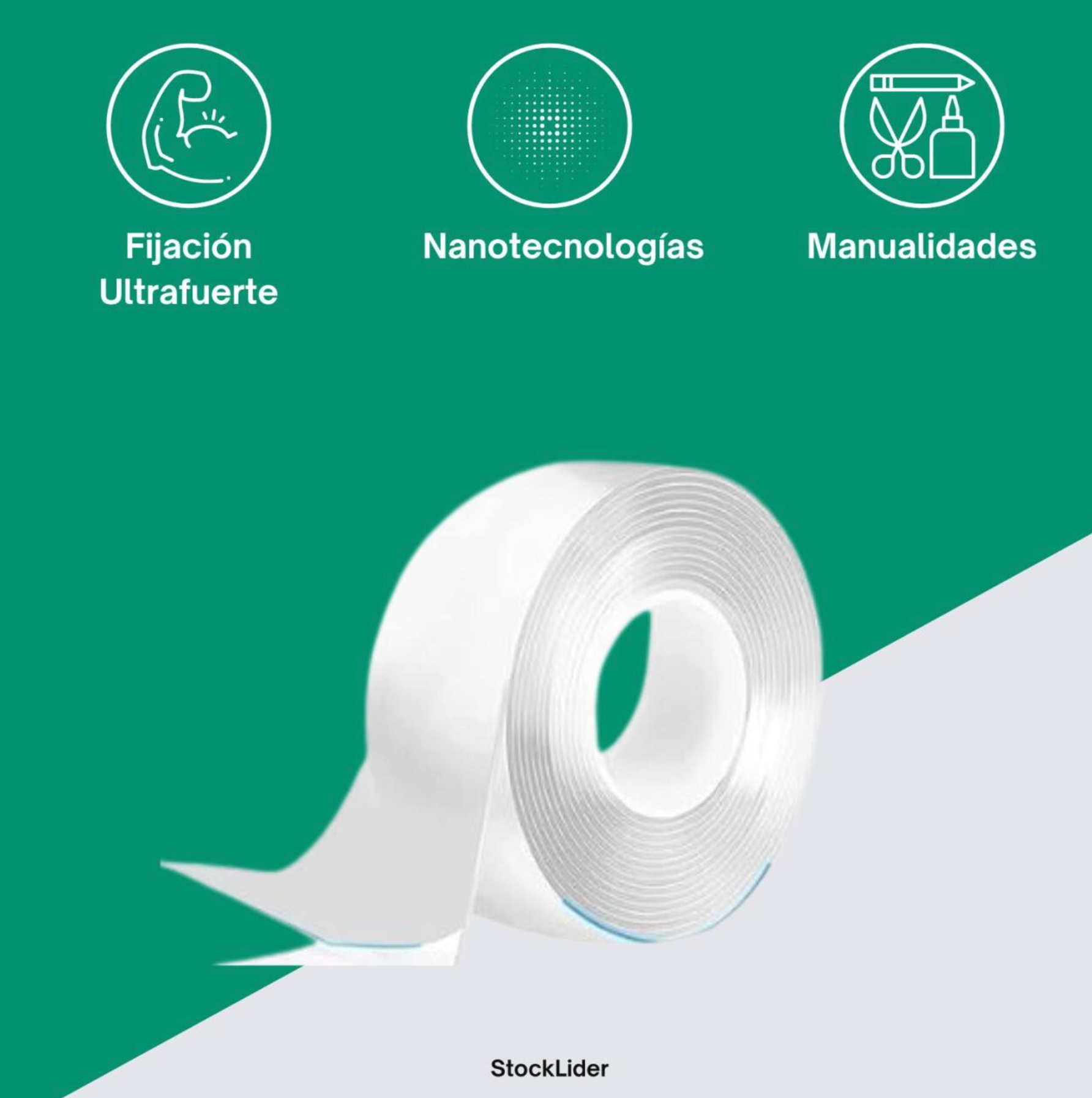 Cinta Adhesiva Doble Cara Ultra Resistente Removible
