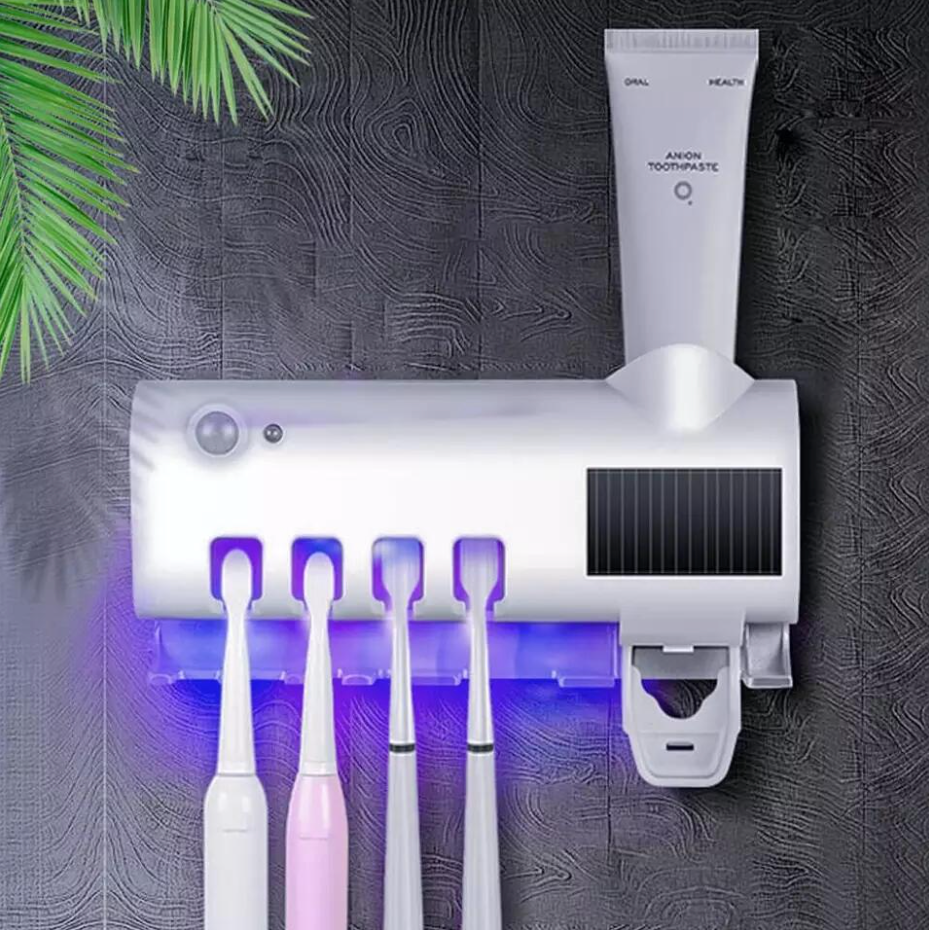 3-in-1 UV Toothbrush Sterilizer with Toothpaste Dispenser – Family Dental Hygiene Made Easy