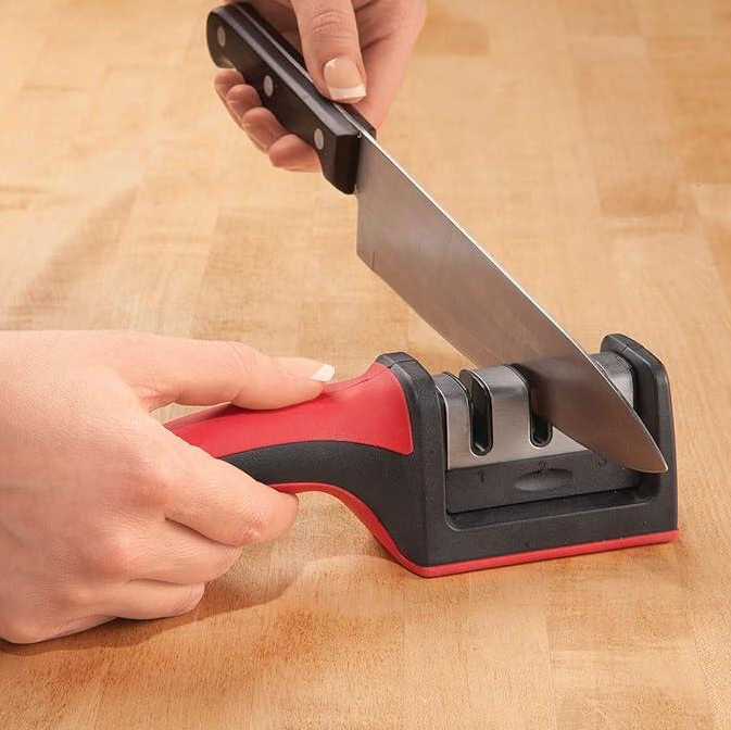 3-Stage Knife Sharpener – Precision Sharpening for Straight and Serrated Blades