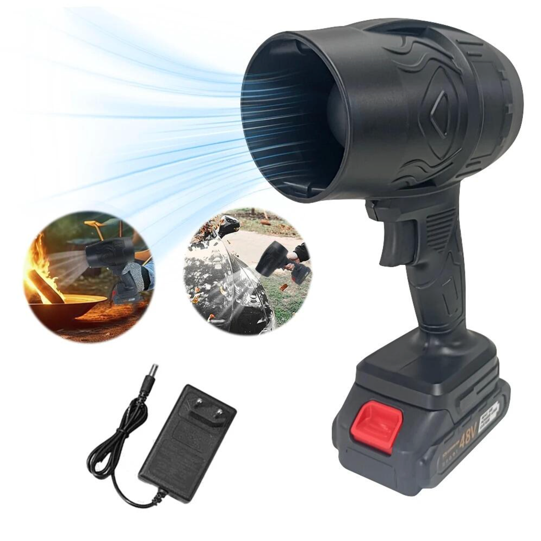 💨 Portable High-Power Air Blower with 2 Batteries – Precision Cleaning Anywhere