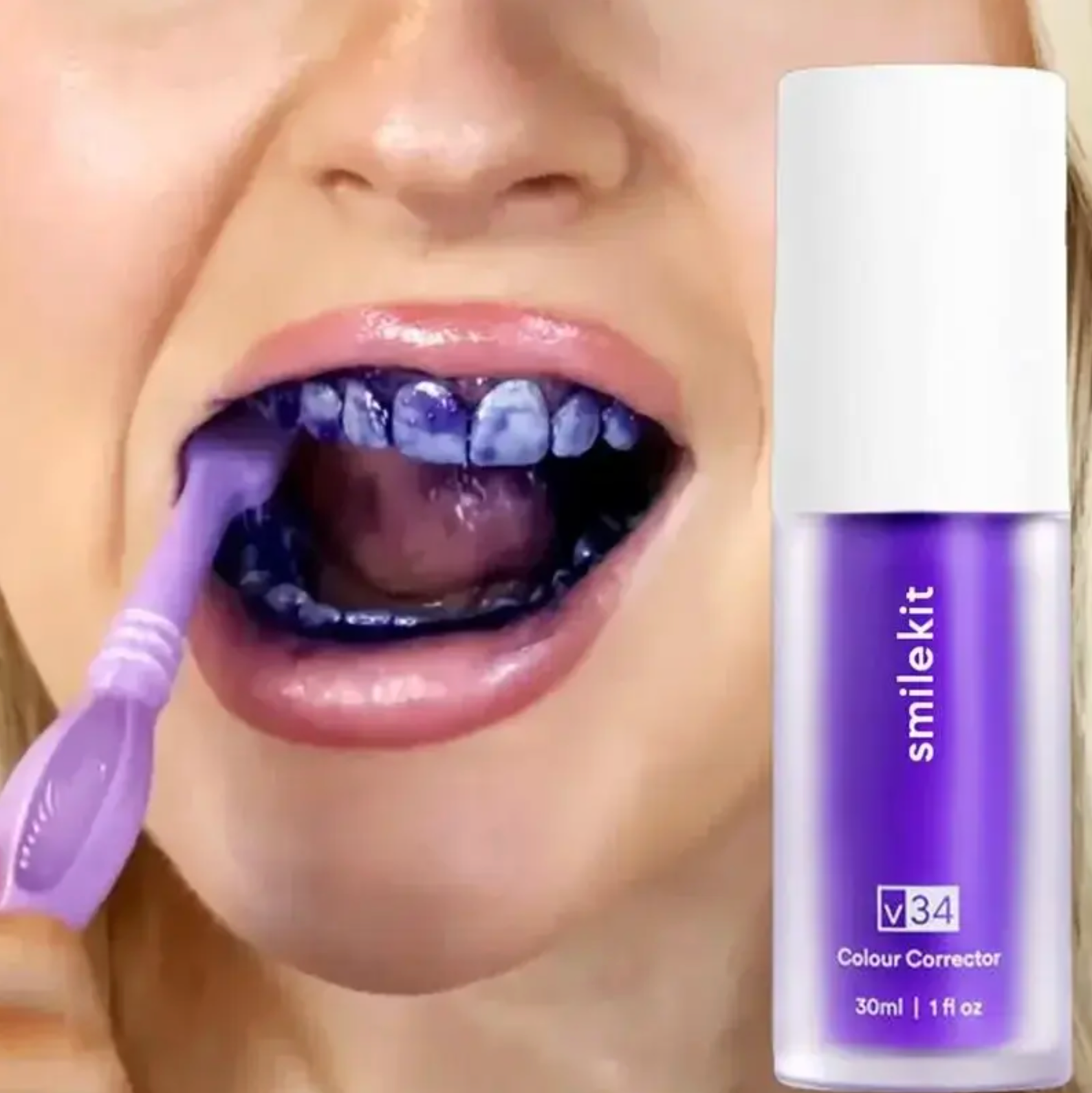 Purple Teeth Whitening V34  Neutralize Yellow Tones for a Brighter Smile ✨