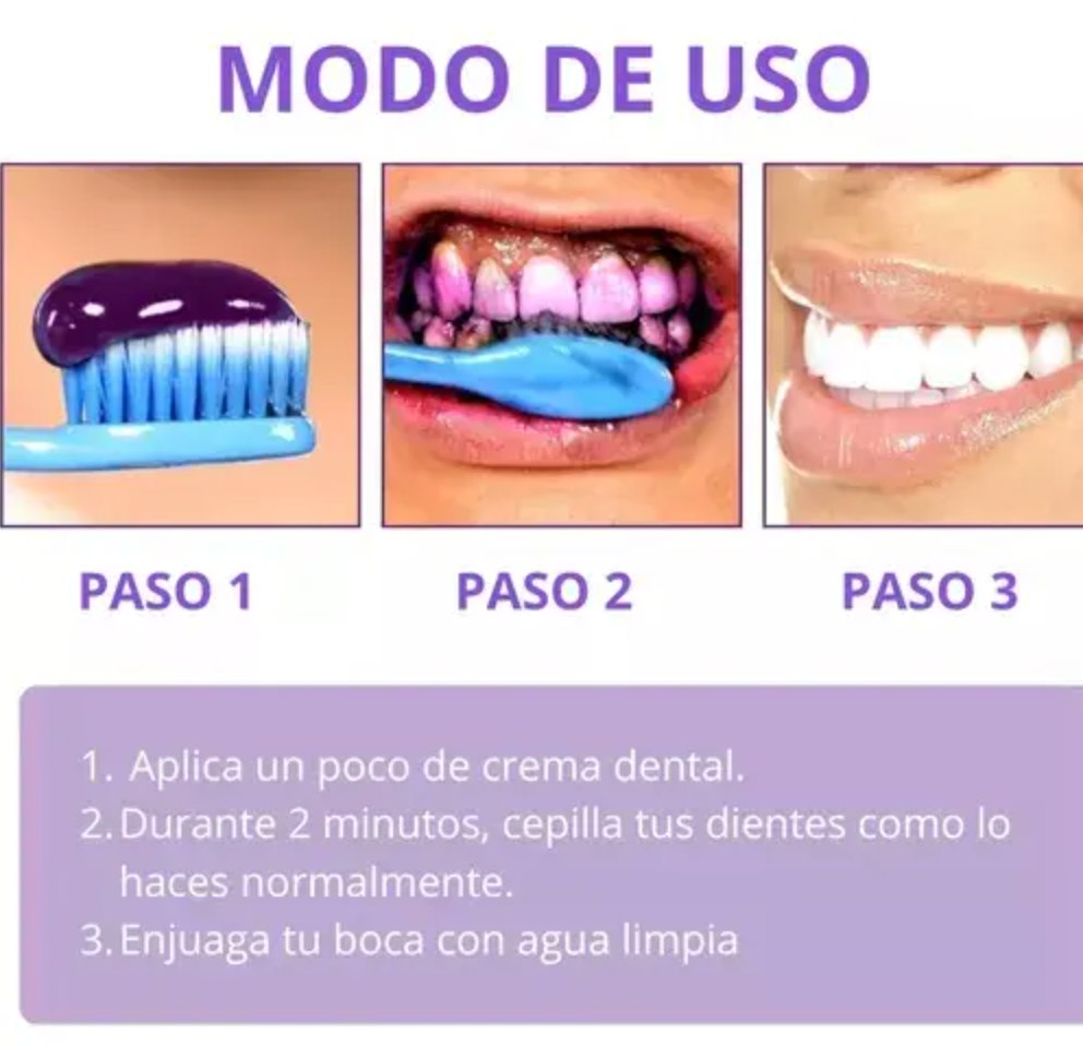 V34 Blanqueador Dental Purpura Neutralizador de Amarillo