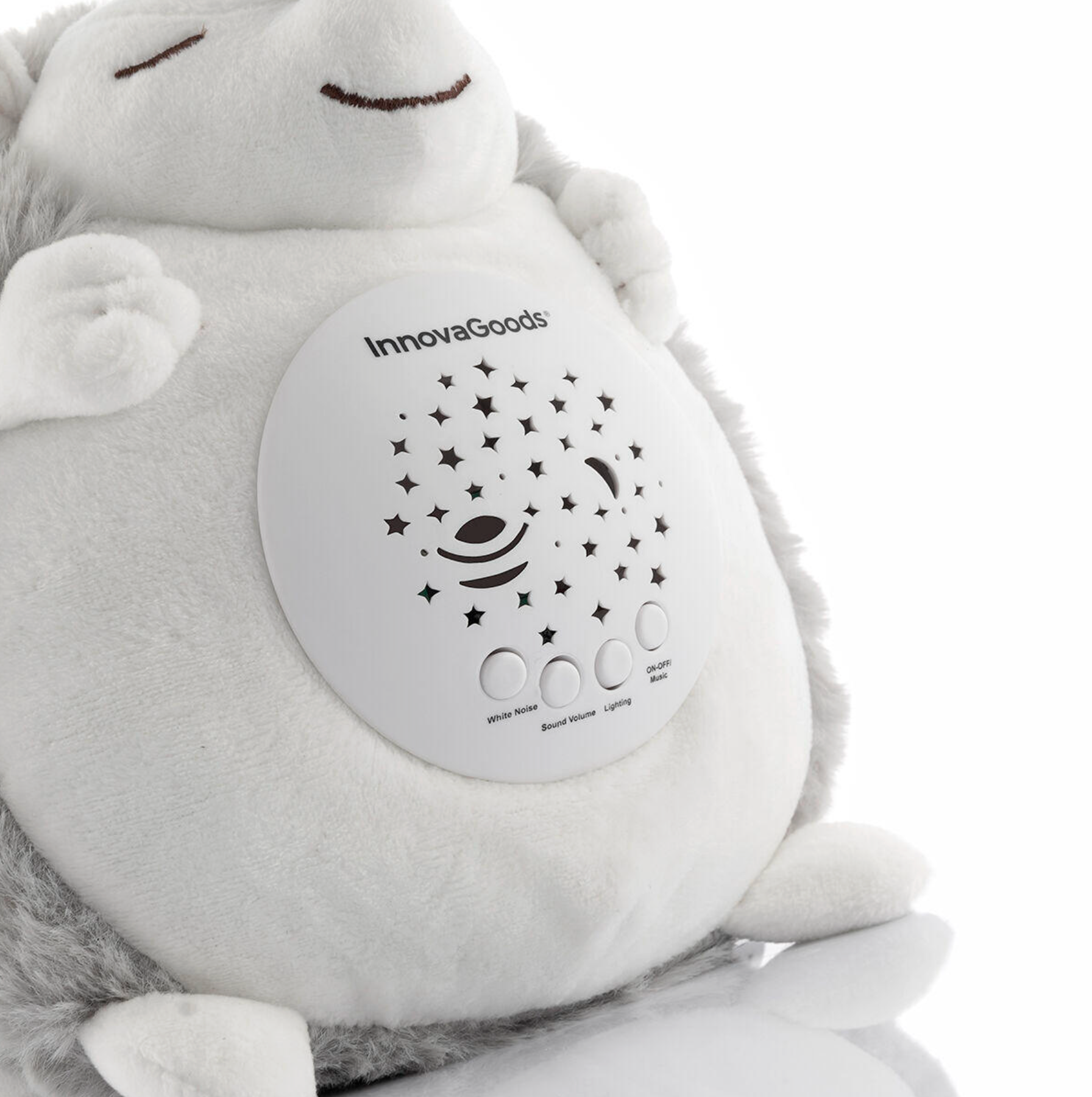Erizo de Peluche con Ruido Blanco y Proyector de Luz