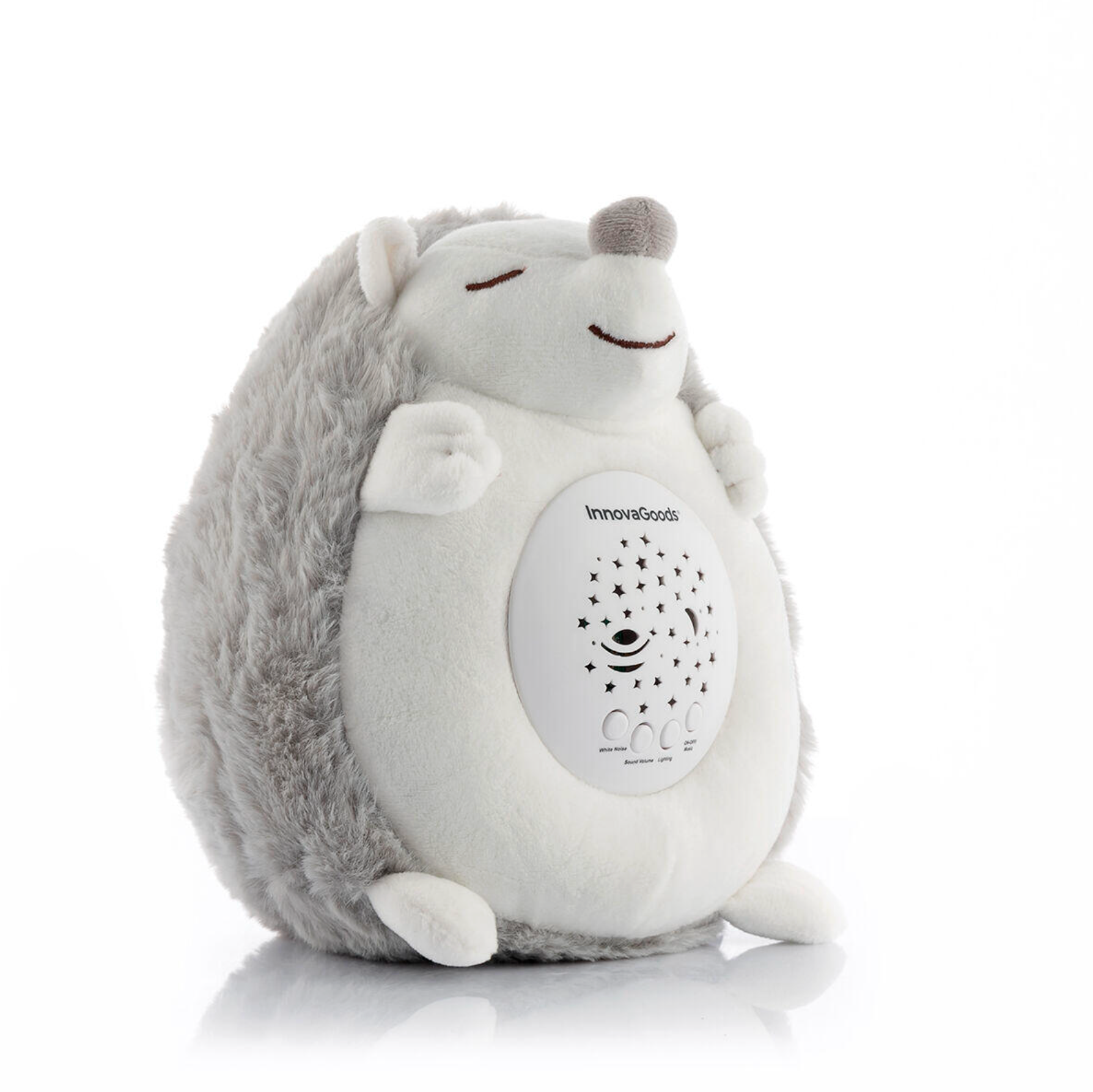 Erizo de Peluche con Ruido Blanco y Proyector de Luz