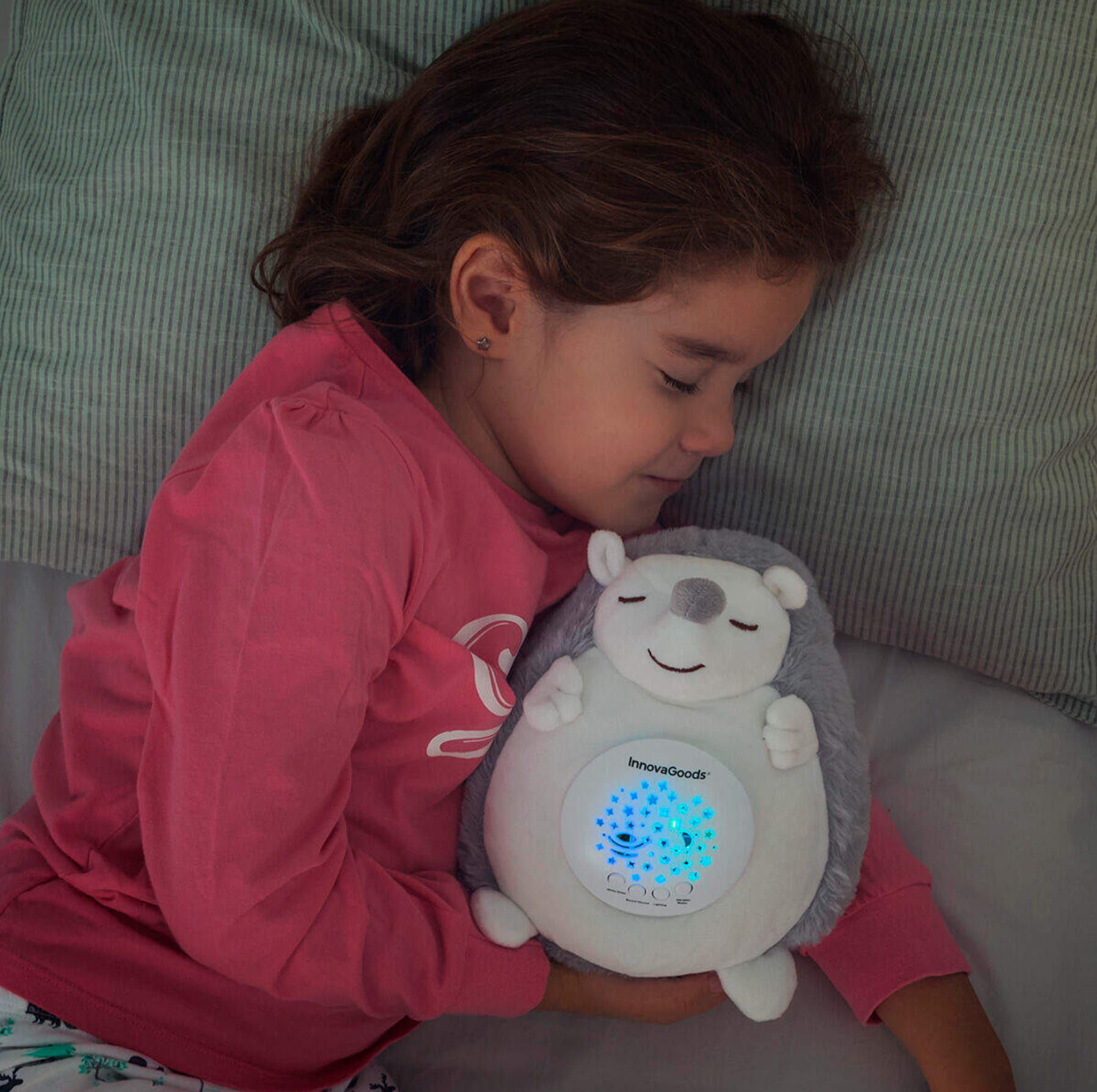 Erizo de Peluche con Ruido Blanco y Proyector de Luz