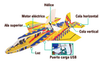 Avion Electrico Recargable por USB Stock Leader