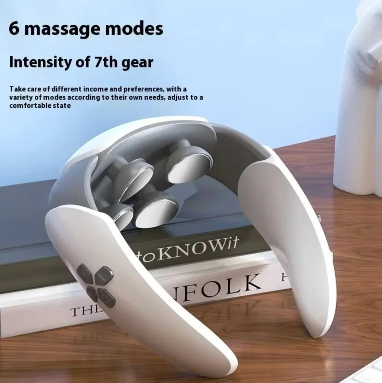 Masajeador de cuello con tecnología EMS + TENS