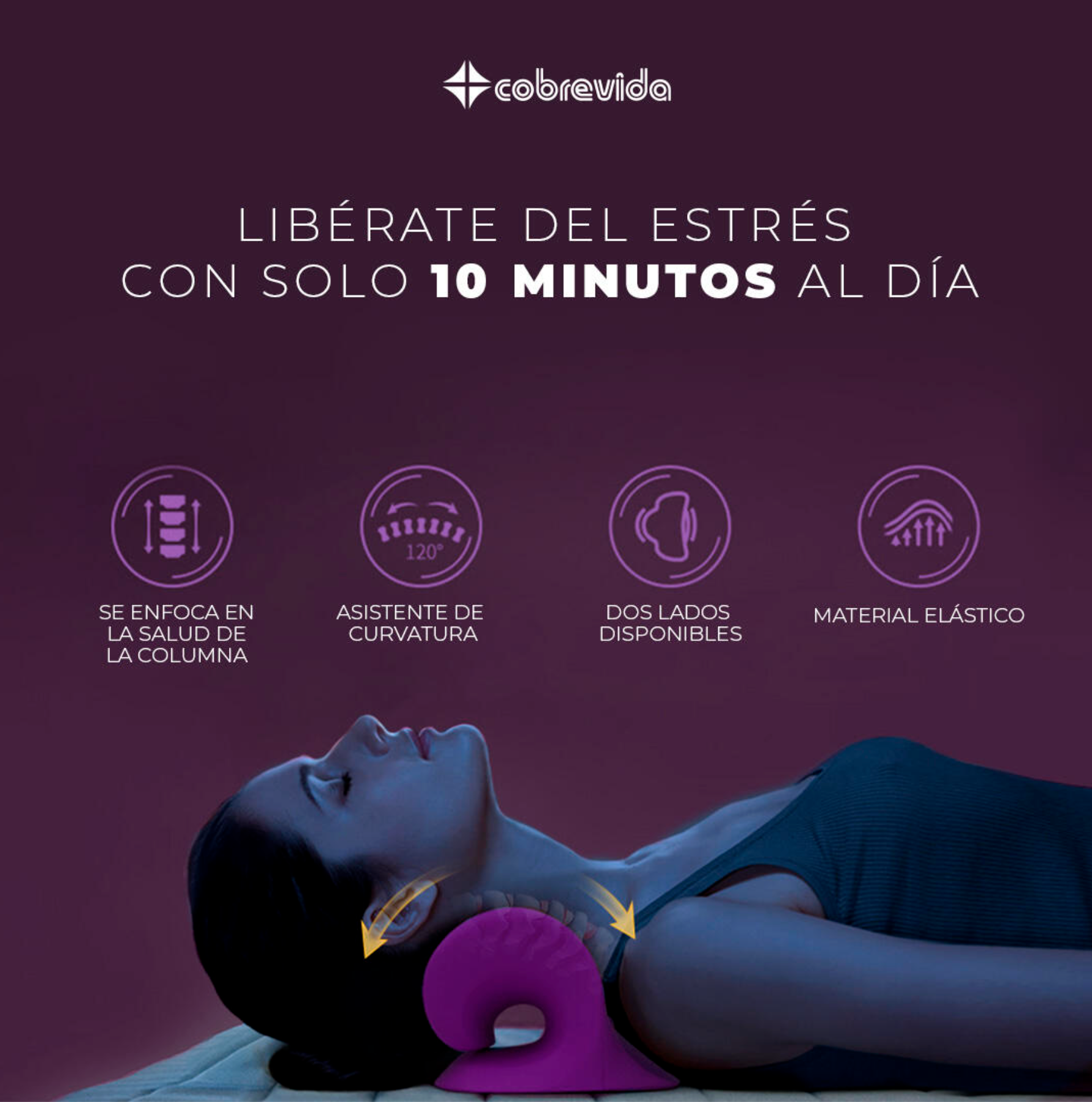 Almohada de Tracción Cervical para Alivio de Dolor de Cuello y Cabeza