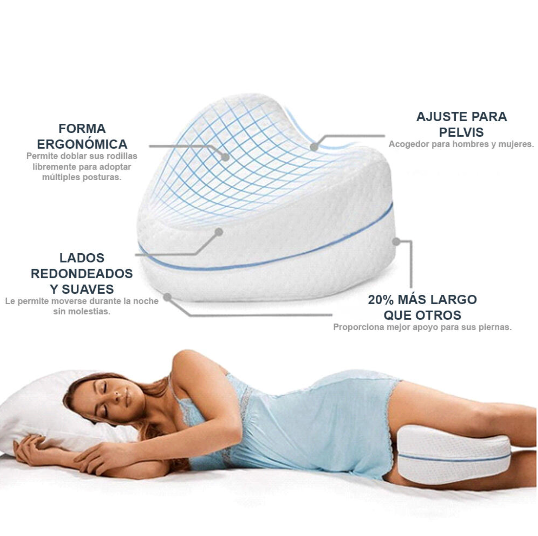 🛌✨ Ergonomic Knee Pillow – Relief for Sciatica & Back Pain