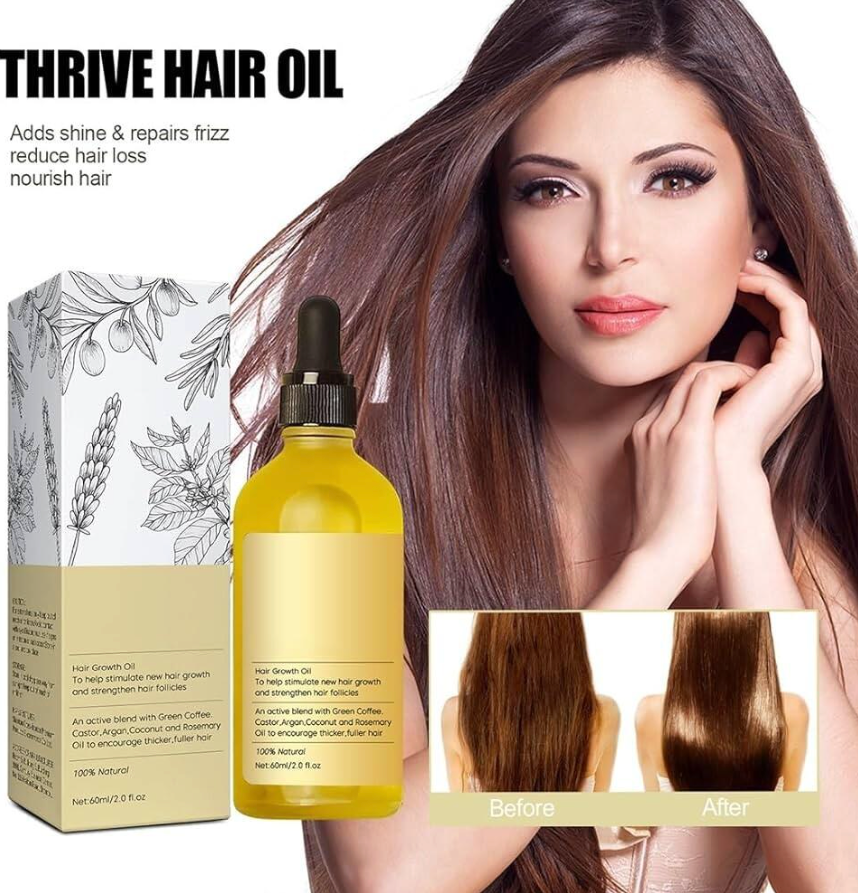 🌿✨ Vegan Hair Essential Oil – Strength & Natural Hair Growth