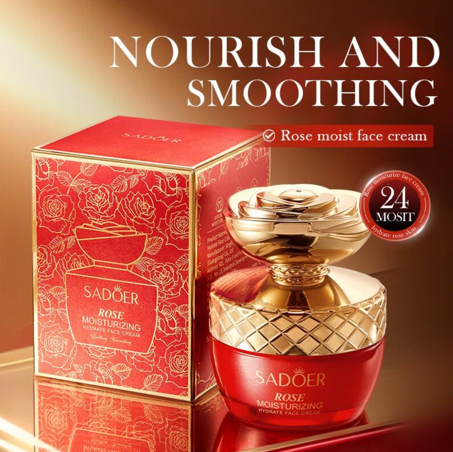 🌹 SADOER Rose Moisturizing Face Cream 50g