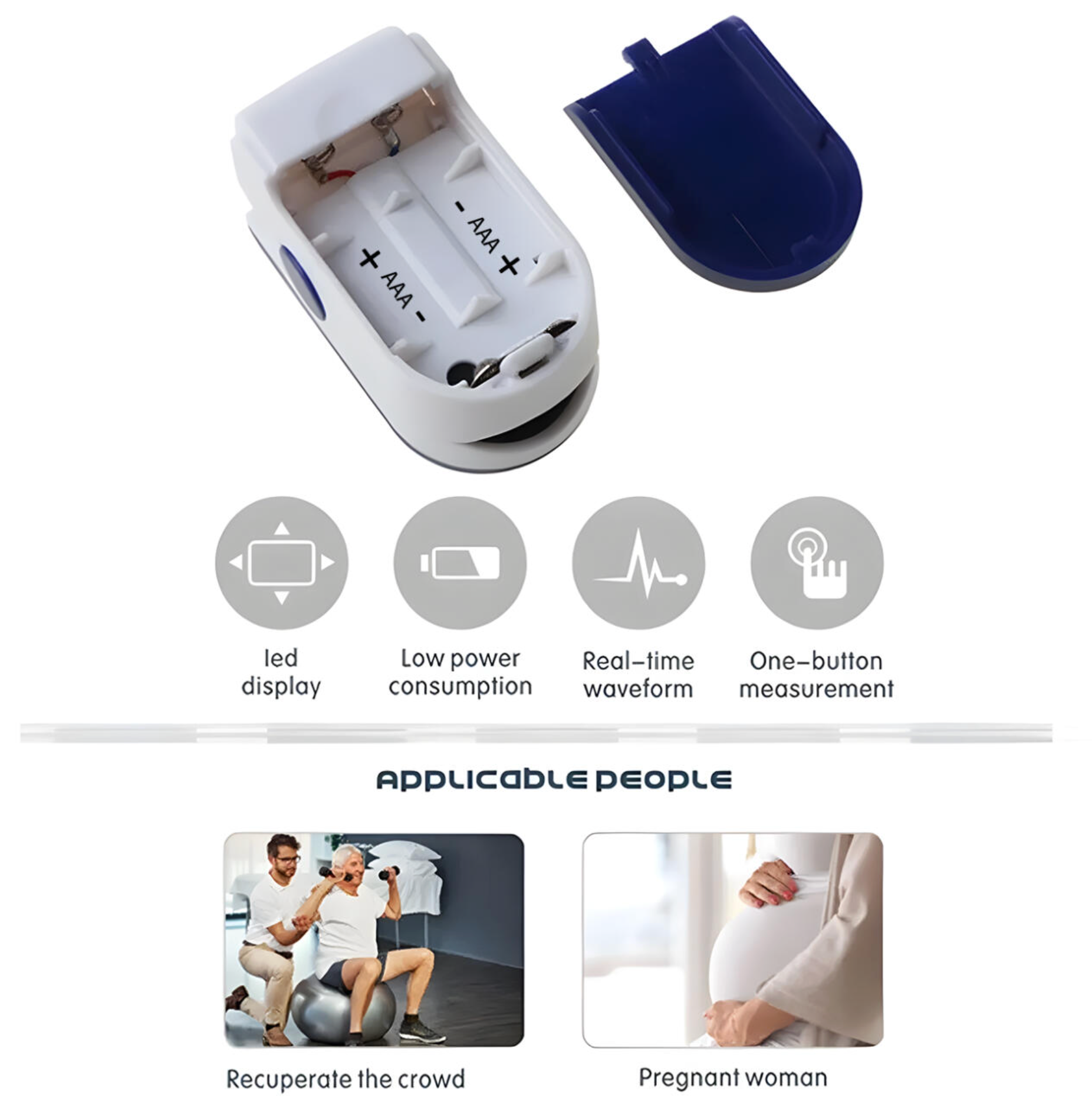 Pulsioxímetro Digital Portátil para Niños y Adultos - Medición Rápida SpO2