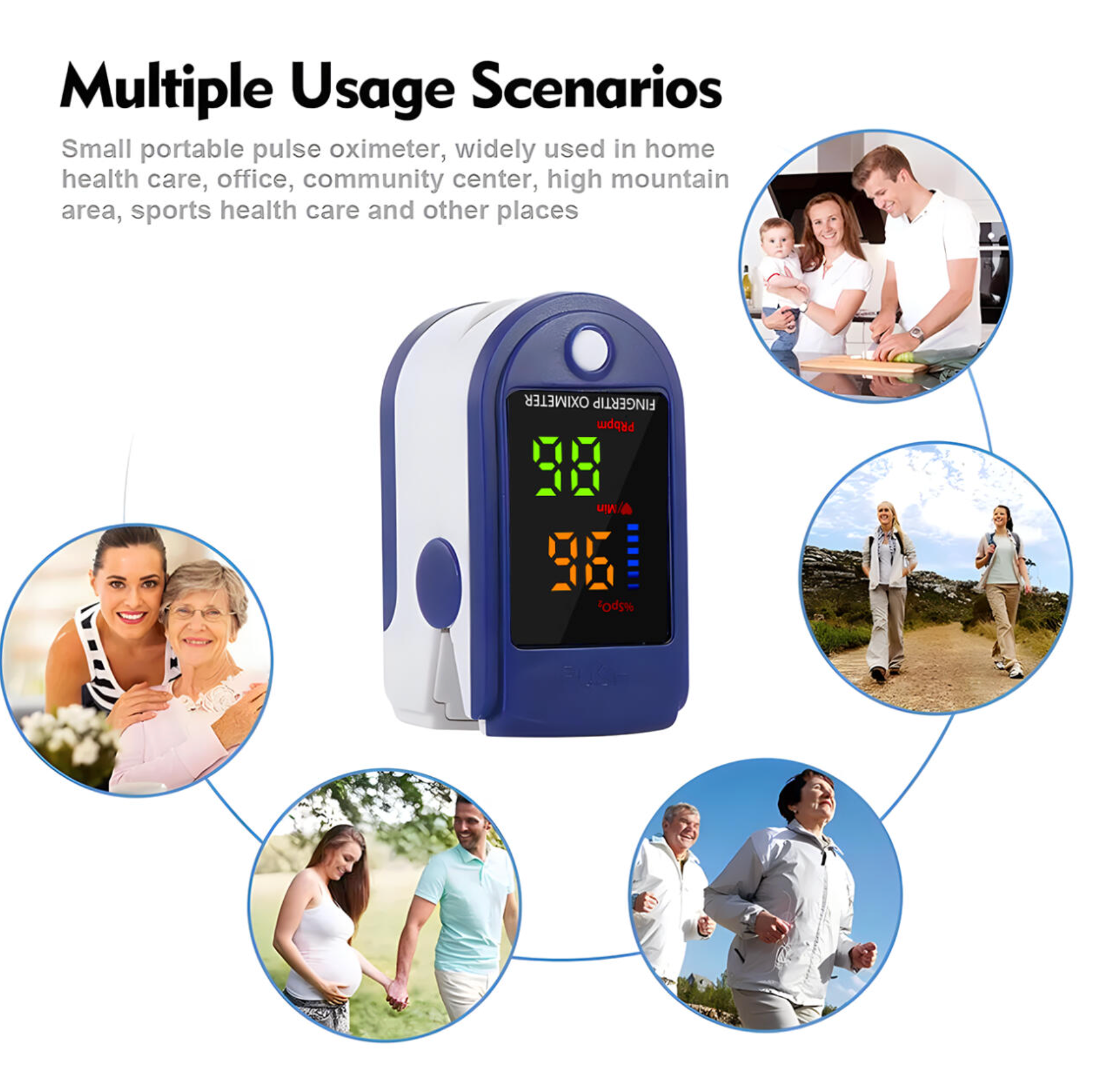 Pulsioxímetro Digital Portátil para Niños y Adultos - Medición Rápida SpO2