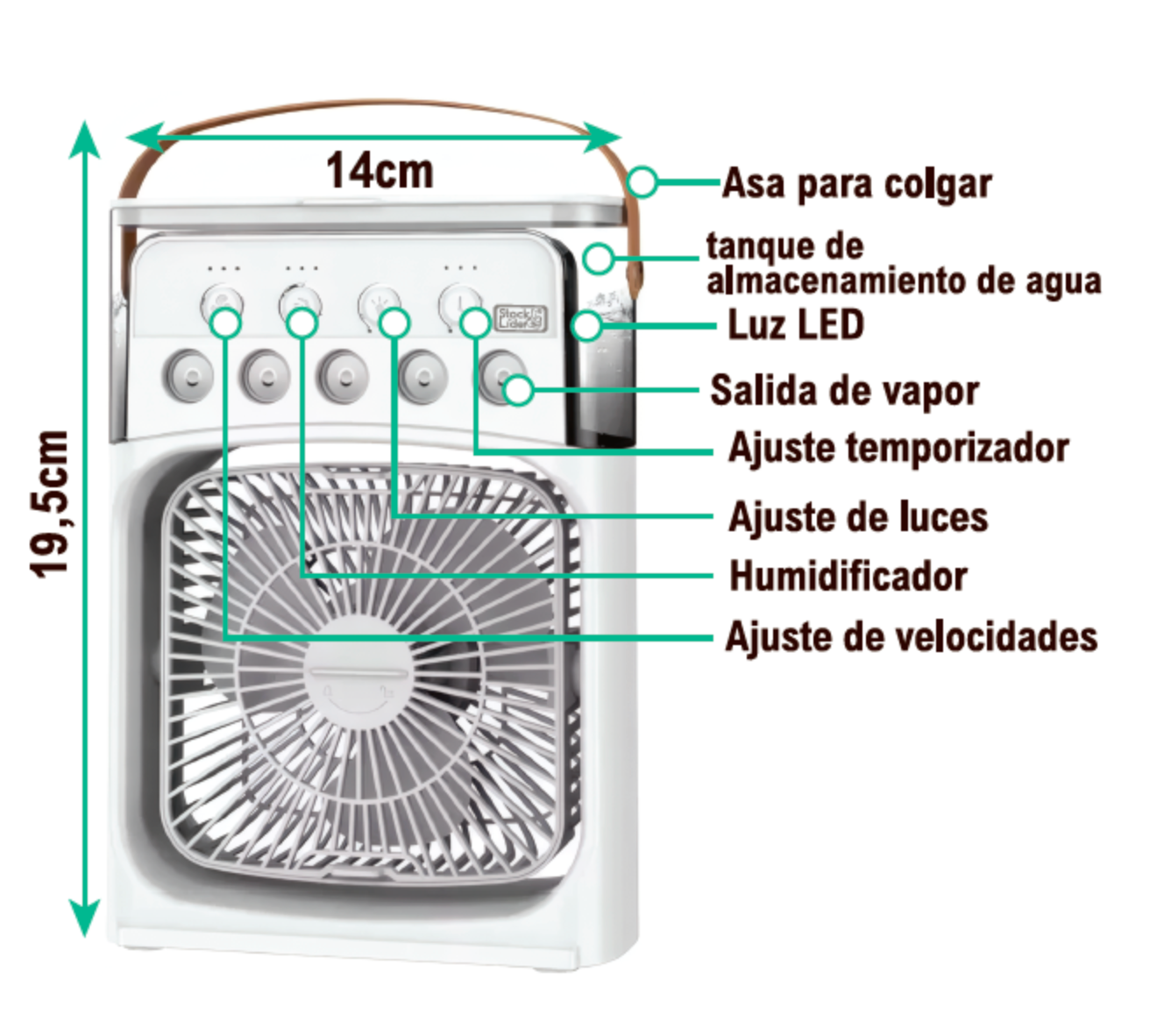 Enfriador de aire portátil 3 en 1