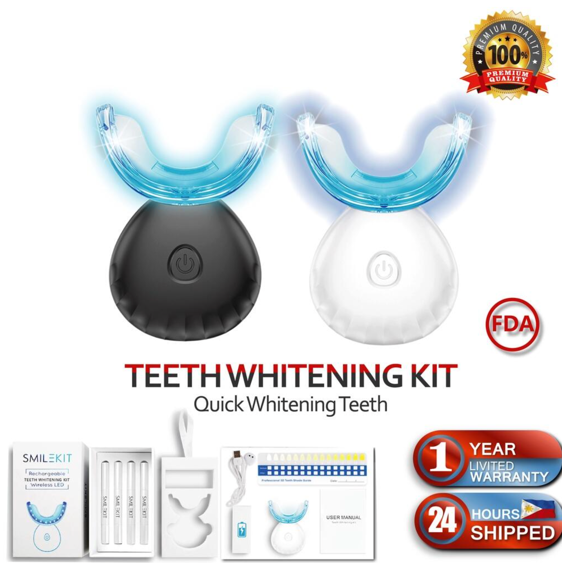 Kit Blanqueador Dental LED Recargable Profesional