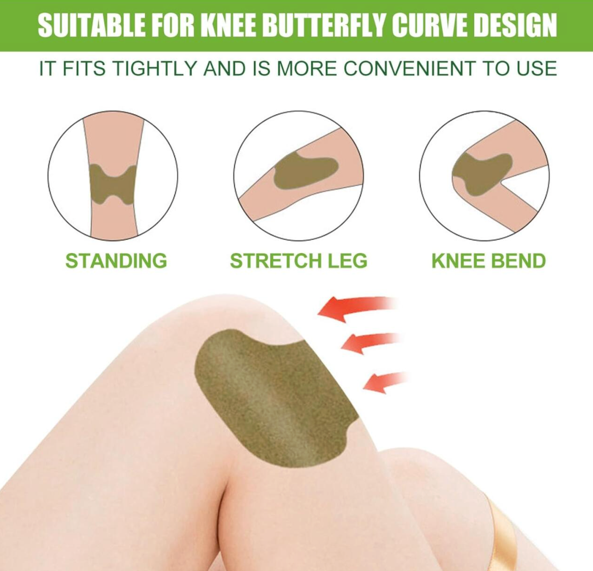 Parches Adhesivos EELHOE para Alivio de Rodilla - Pack 10 Unidades