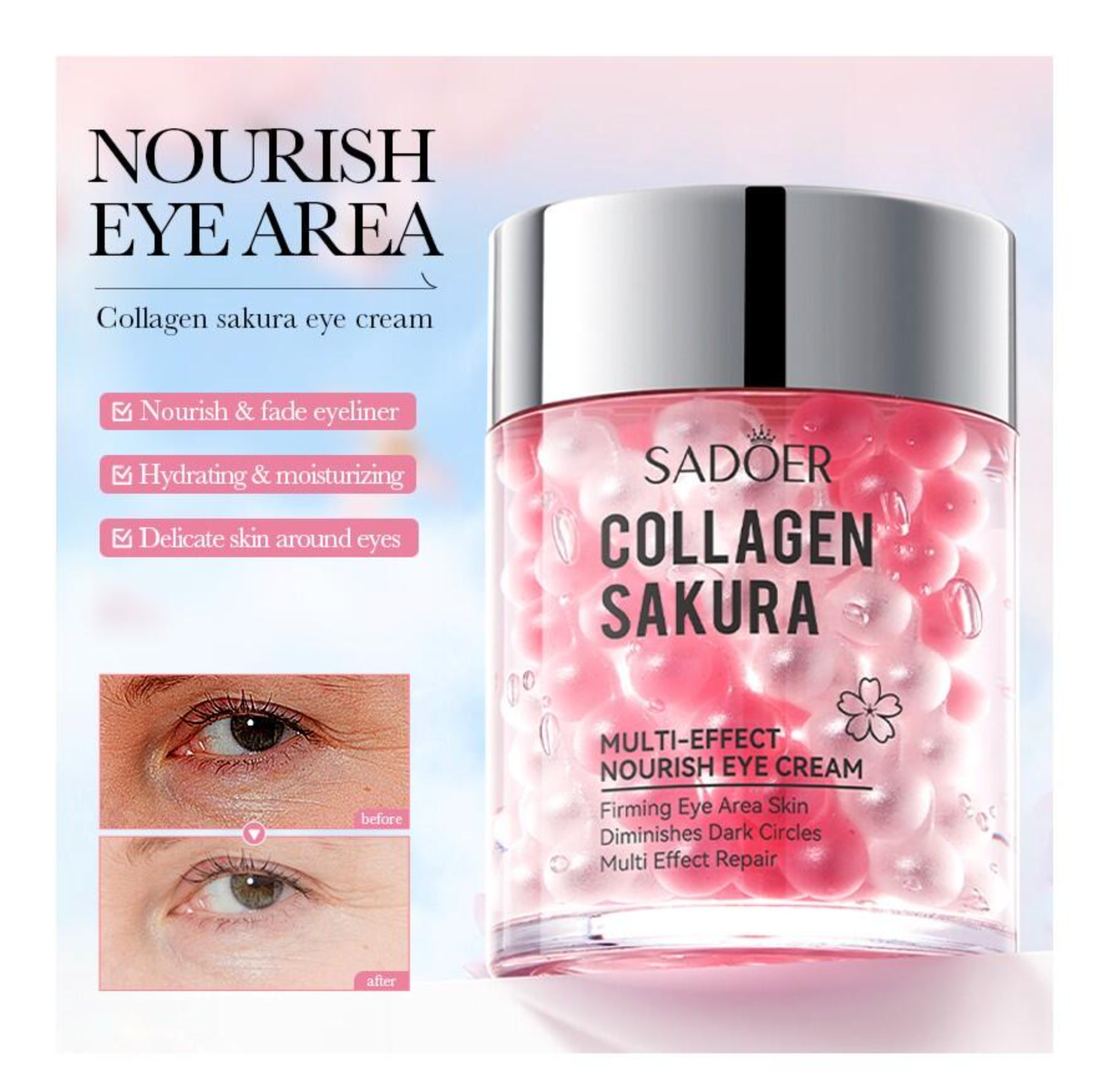 🌸 Sakura Collagen Multipurpose Eye Cream 60g | SADOER