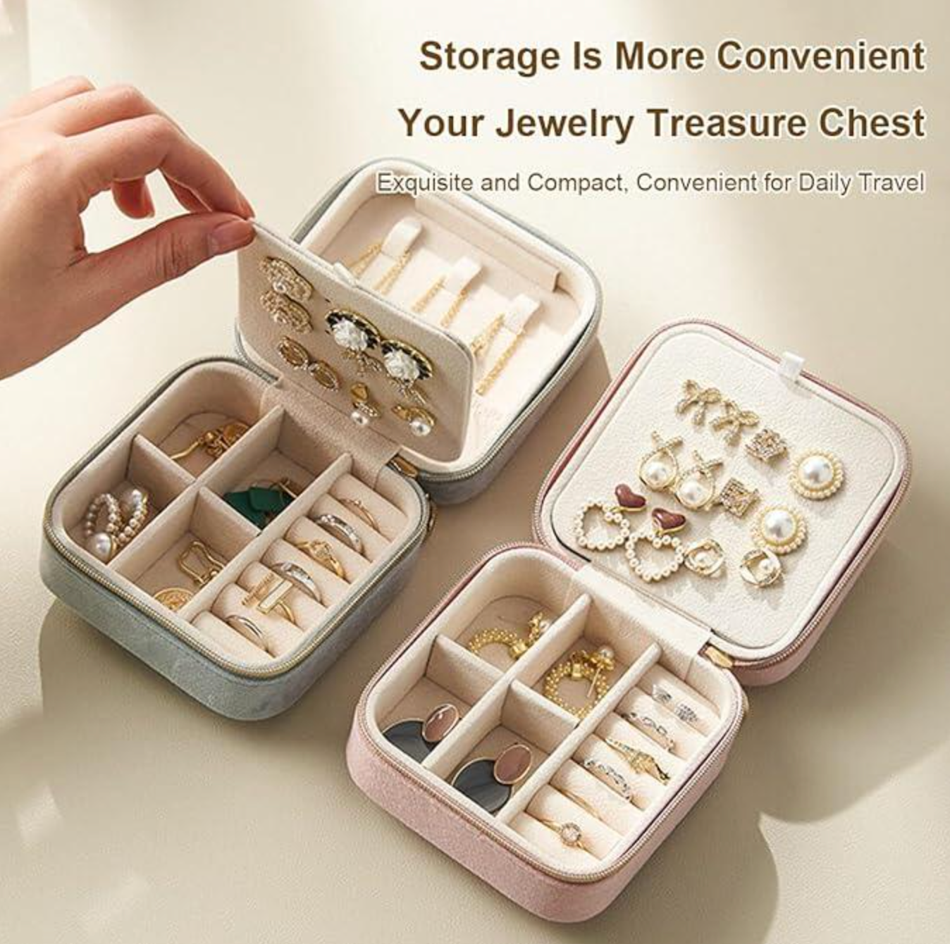 💍 Portable Jewelry Box – Compact & Elegant Organizer