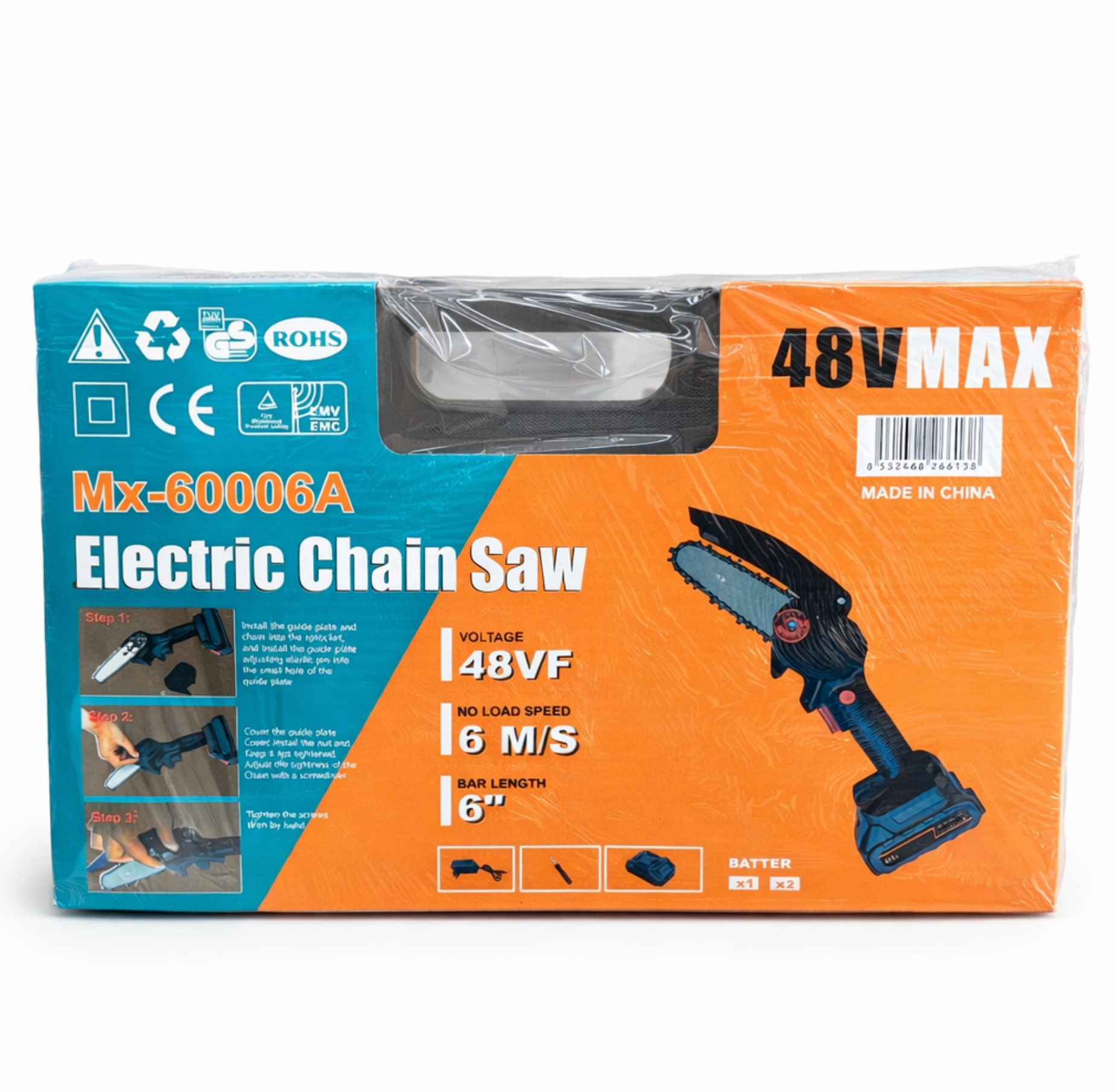 🔋🌿 48V MAX 6” Portable Electric Chainsaw – Model MX-60006A