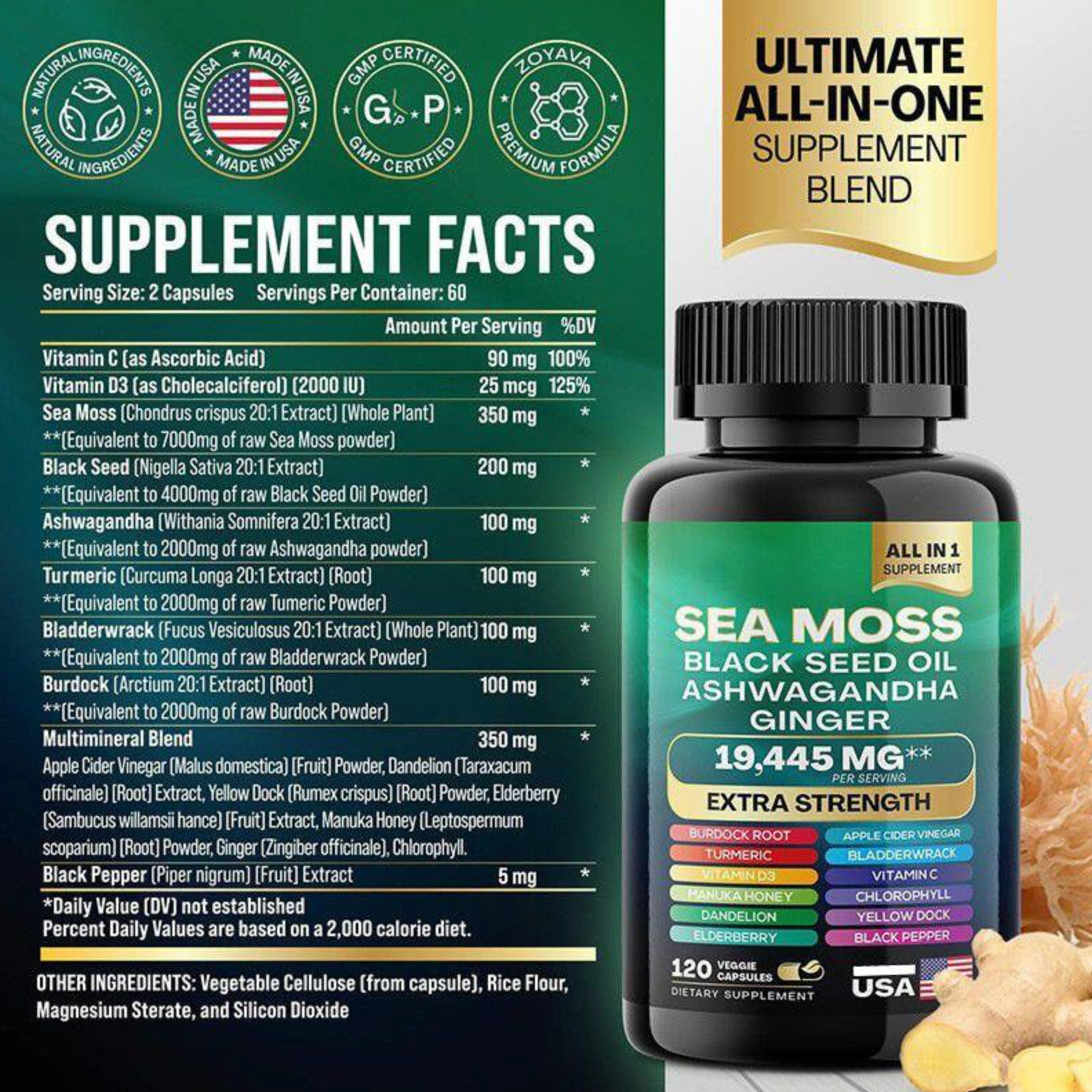 🌿 Sea Moss + Black Seed Oil + Ashwagandha – All-in-One Natural Supplement