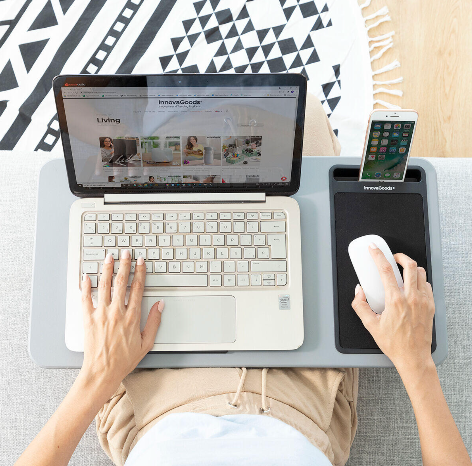 Mesa Portátil Ergonómica Deskion XL para Portátil con Cojín