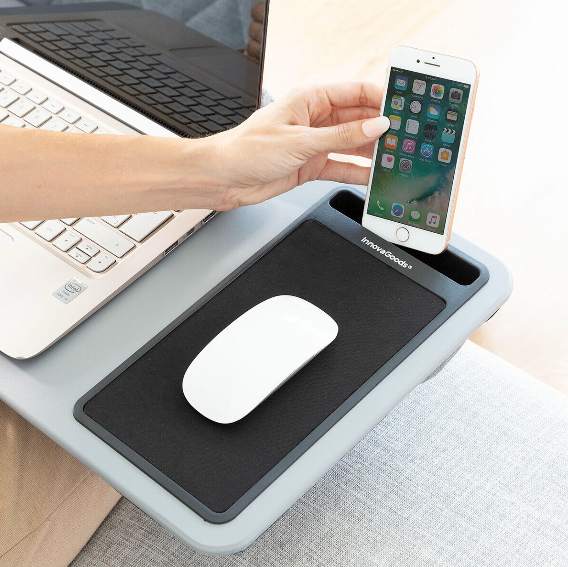 Mesa Portátil Ergonómica Deskion XL para Portátil con Cojín