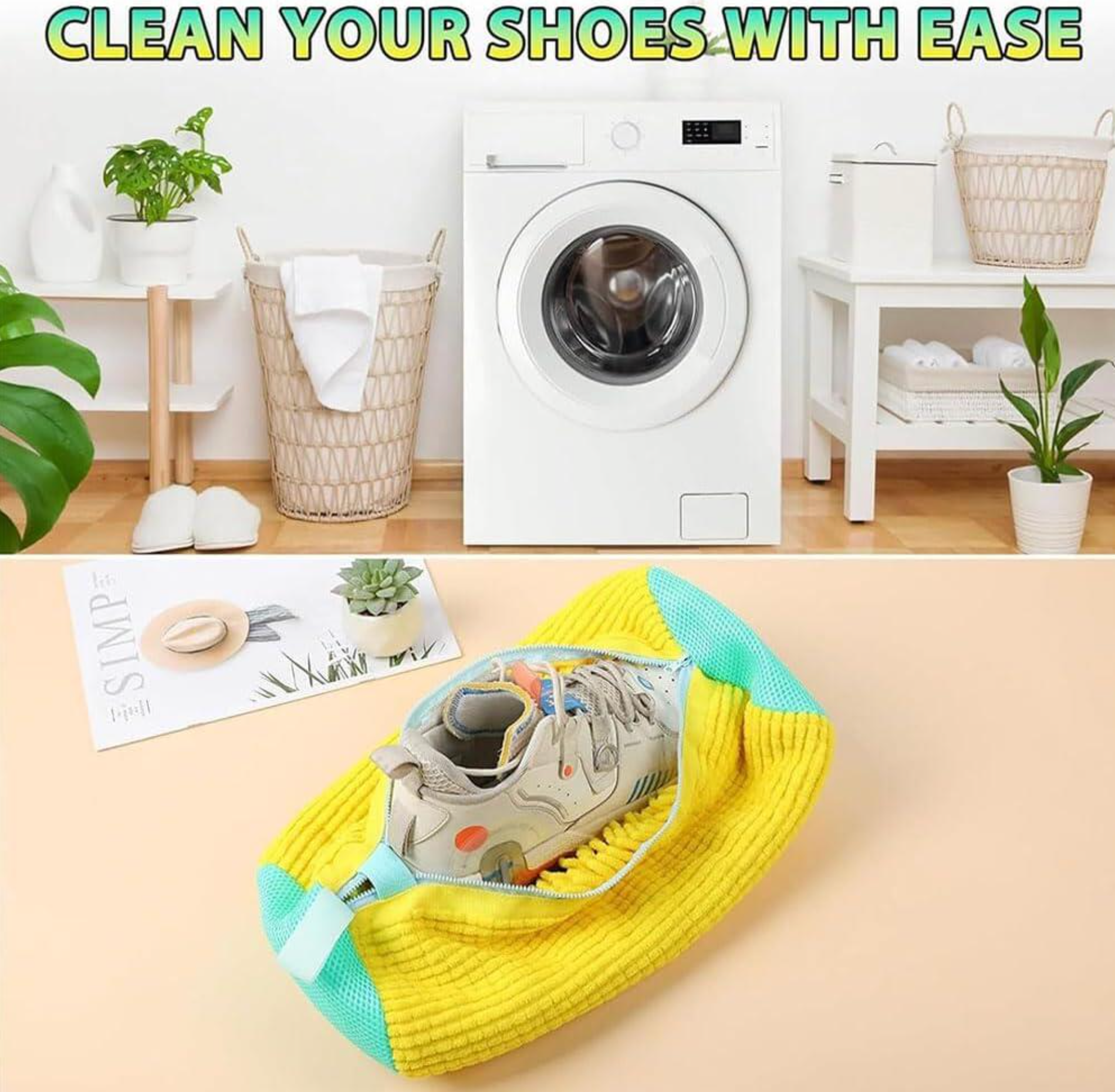👟🧺 Reusable Shoe Washing Bag – Suitable for All Shoe Types & Sizes