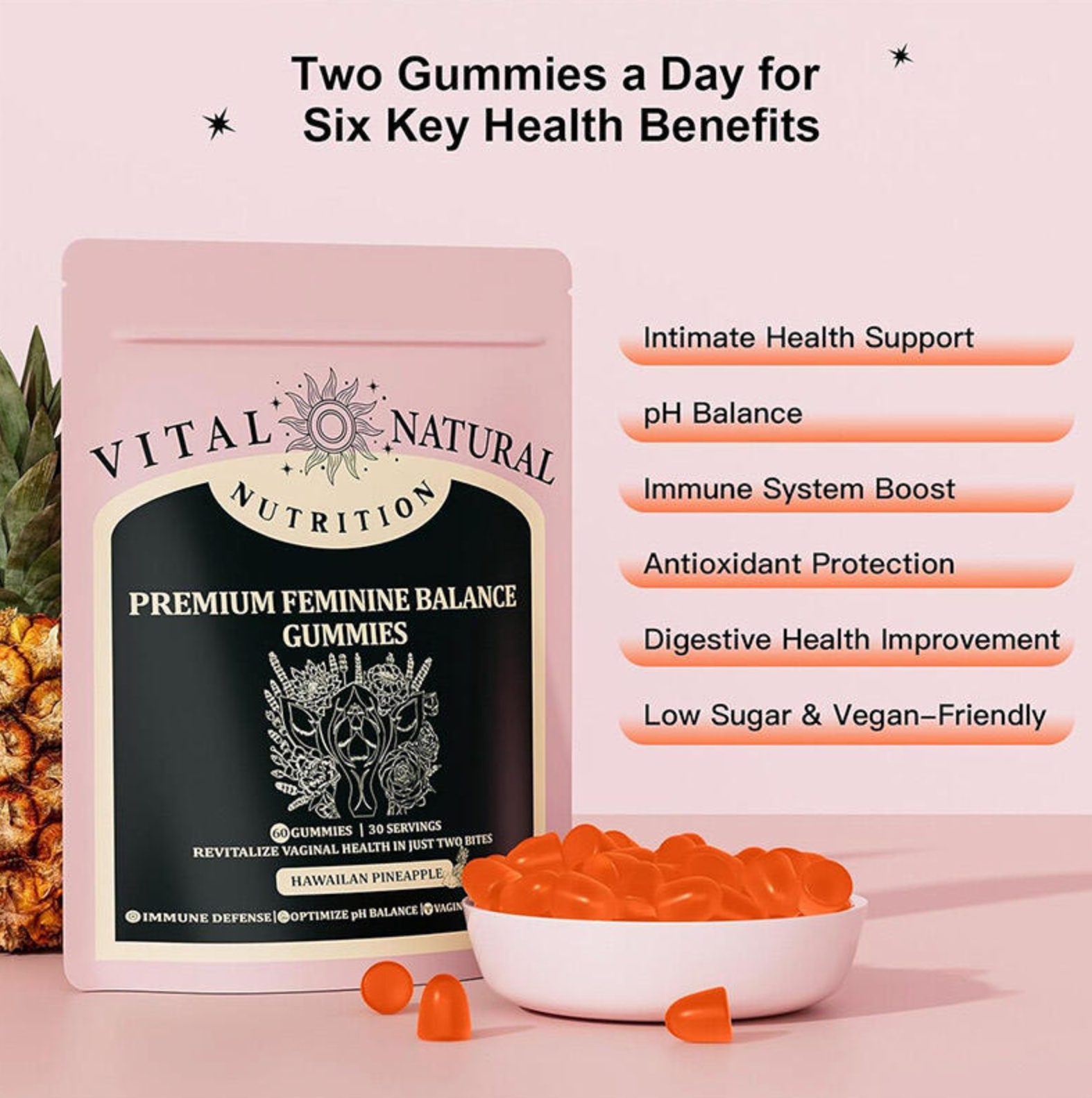 Gomitas Veganas Premium Sabor Pina de Hawai